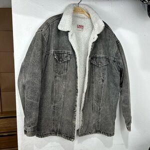Levi's Black Sherpa-Lined Denim Jacket